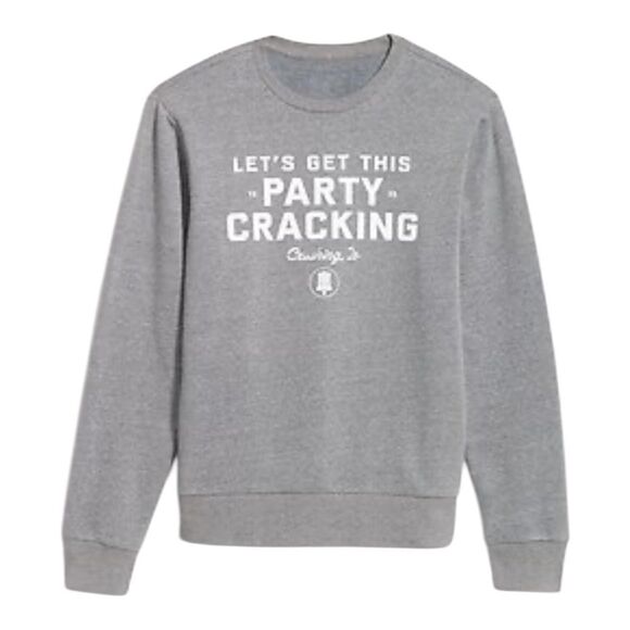 Old Navy Mens Gray Holiday Graphic Sweatshirt Party Cracking Unisex Large Tall - Picture 1 of 7